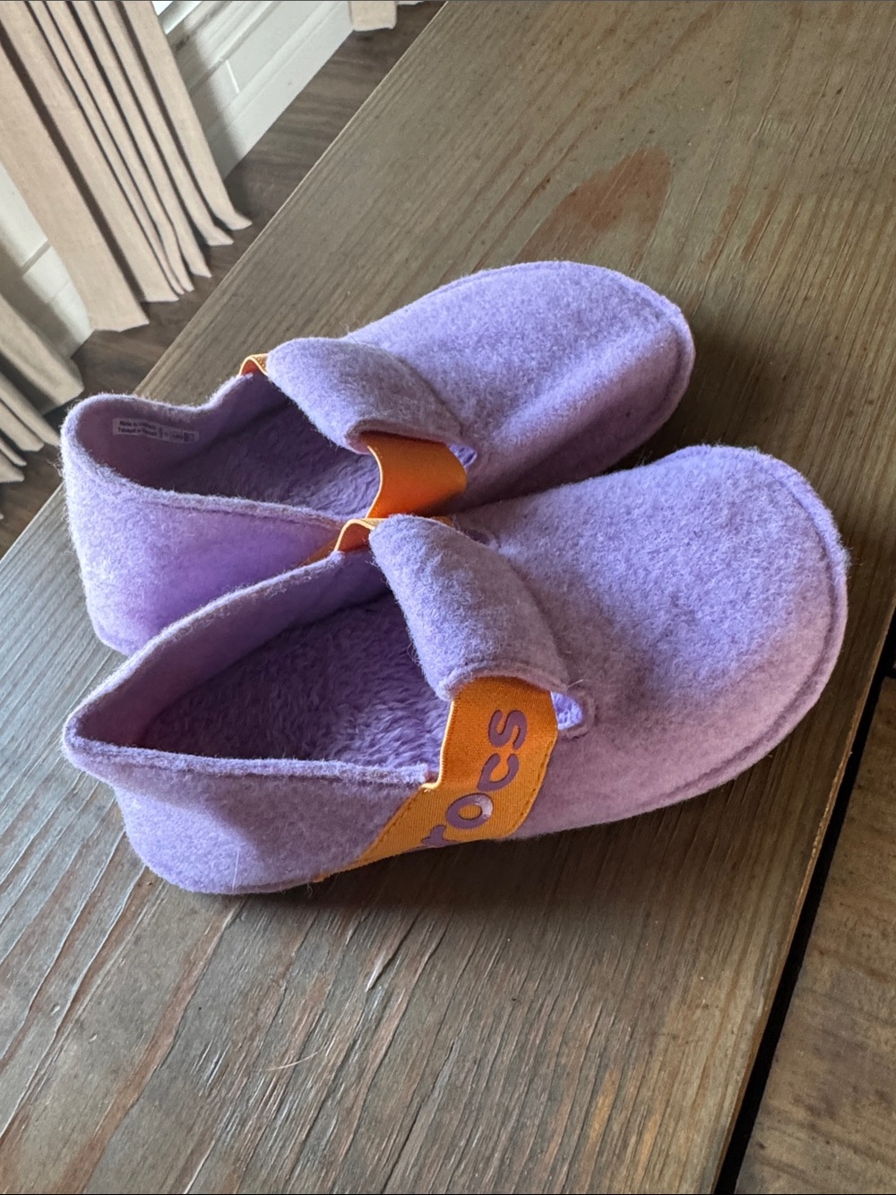 CROCS Kids Lavender Slip-On Clog with Orange Strap